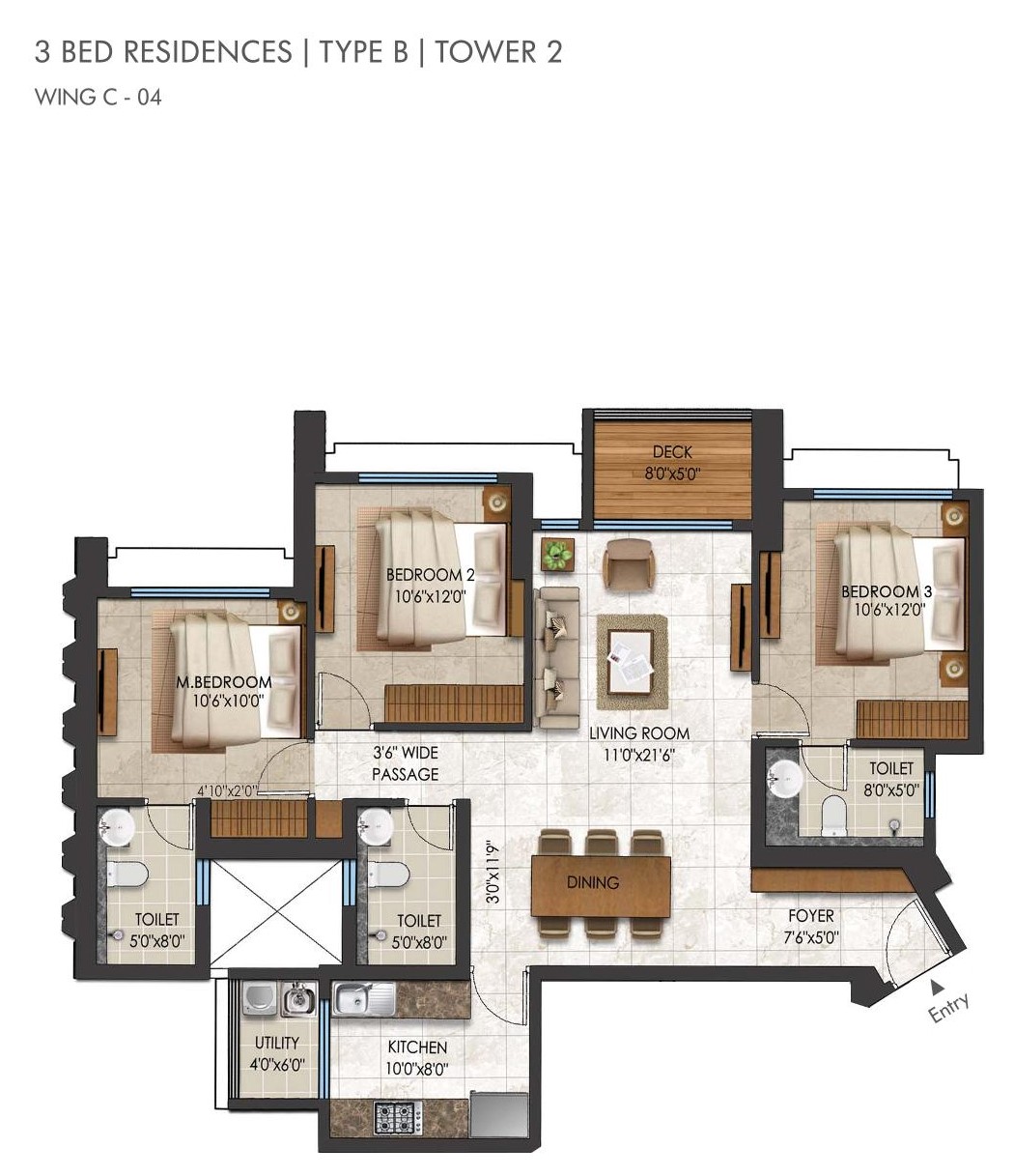 3.5 BHK Floor Plan